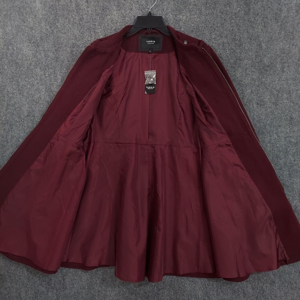 torrid Burgundy Military-Style Trench Coat - Picture 2 of 11